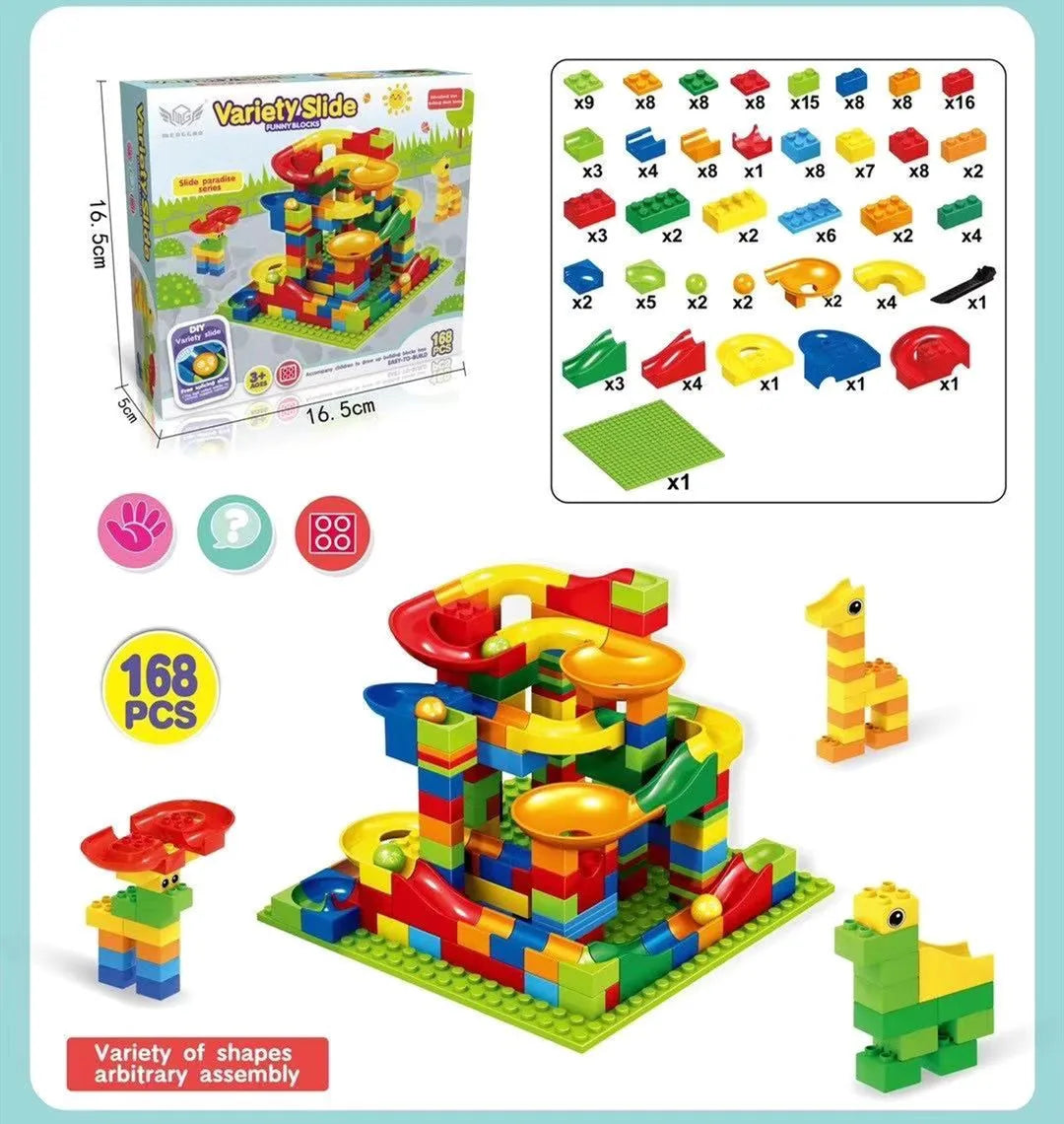 168PCS Marble Race Run Compatible city Building Blocks