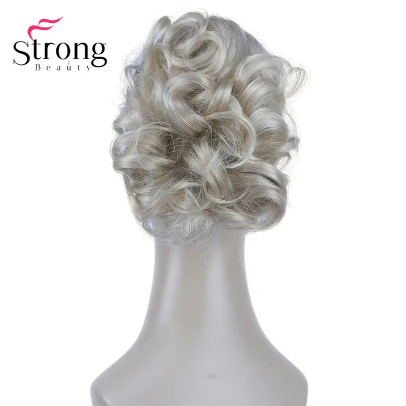 StrongBeauty Silver Short Natural Wave Ponytail Hair Extension
