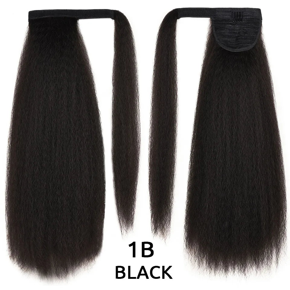 HANNE Yaki Straight Ponytail Hair Extensions For Black