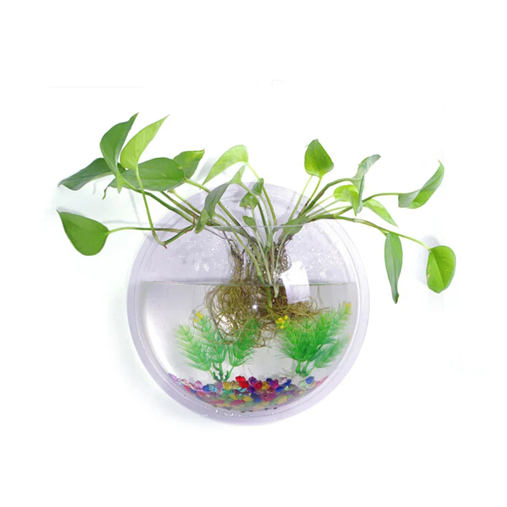 Behogar Dia 23cm/29.5cm Acrylic Fish Bowl Wall Mount