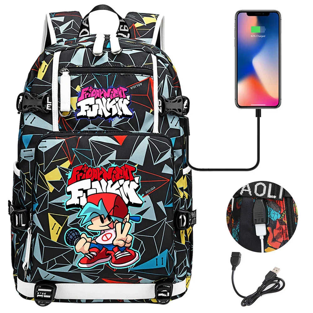 Friday Night Funkin Backpacks For School Multifunction USB