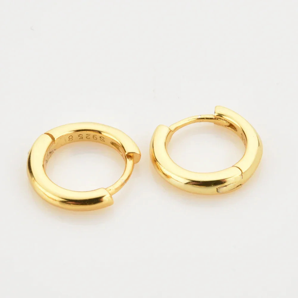 ANDYWEN 925 Sterling Silver Gold 5mm -12mm Plain