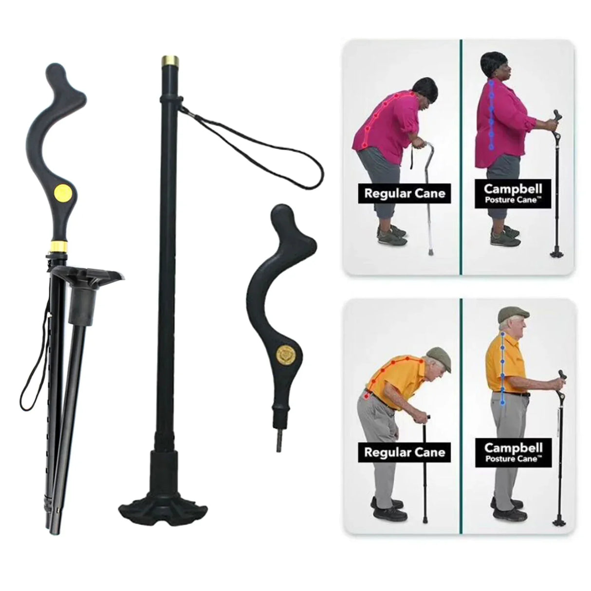 Portable Walking Cane Walking Stick with Handle Heavy