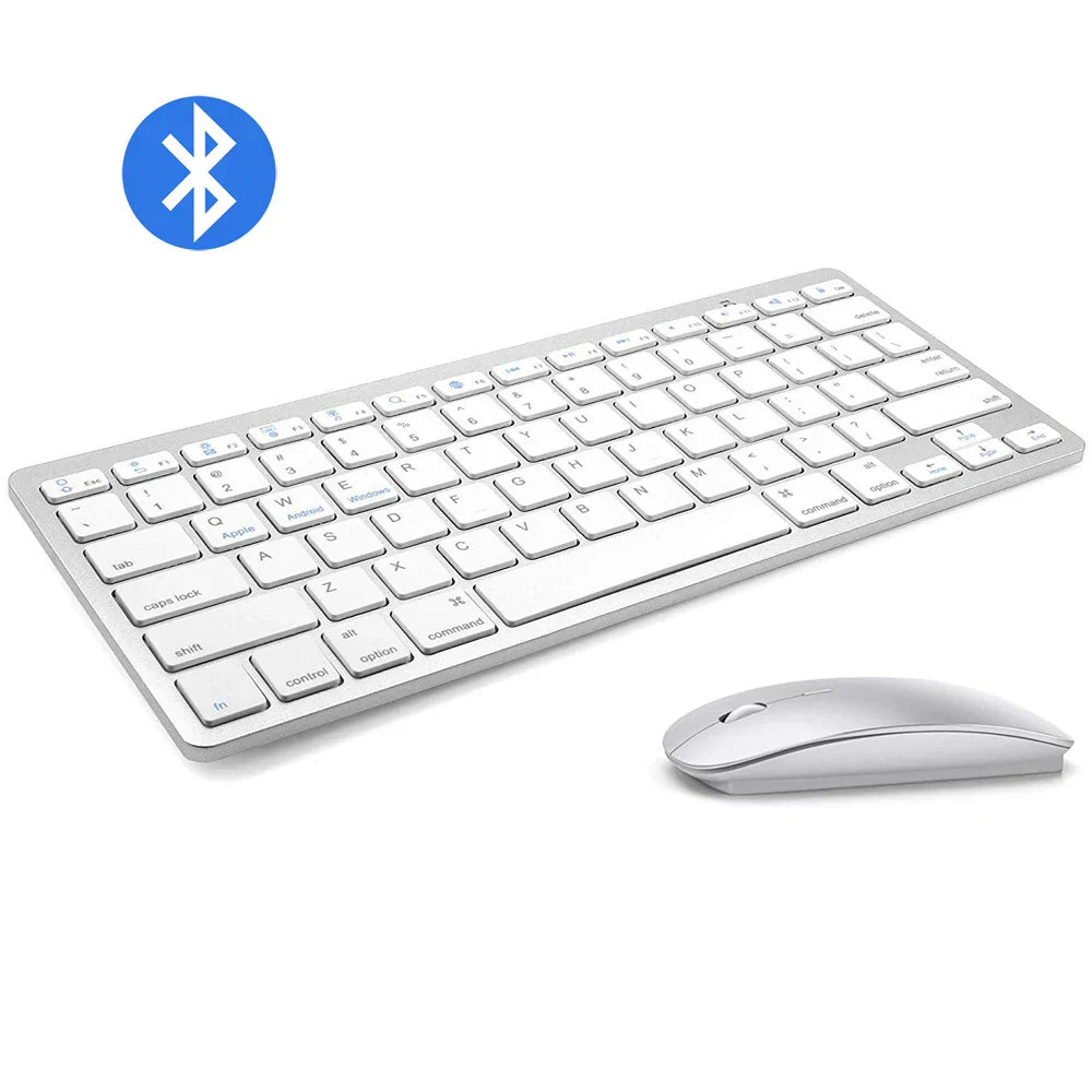 Bluetooth Keyboard Mouse Combo Ultra-Slim Mute Keycap Wireless