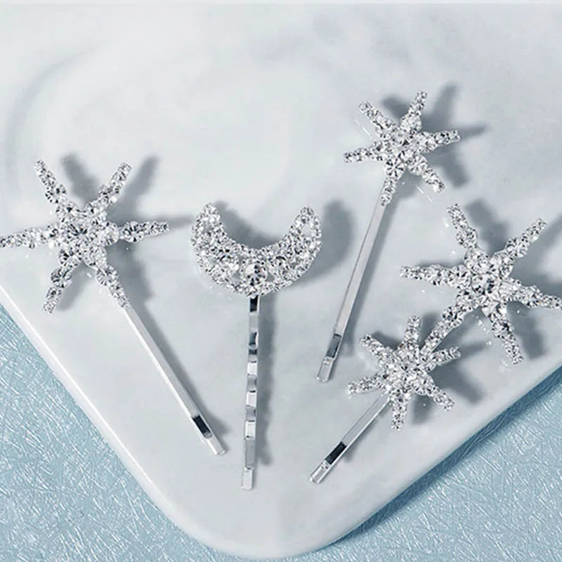 Star Moon Hairpins Clips Wedding Hair Accessories For