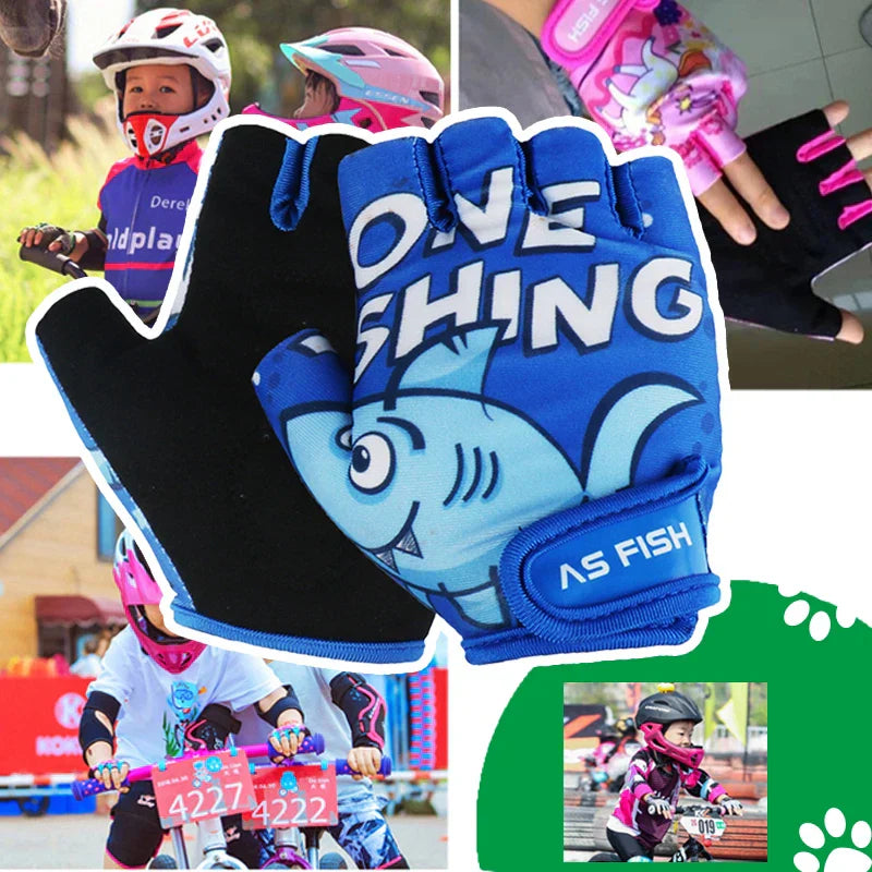 Cartoon XS S Bike Cycling Gloves for Kids