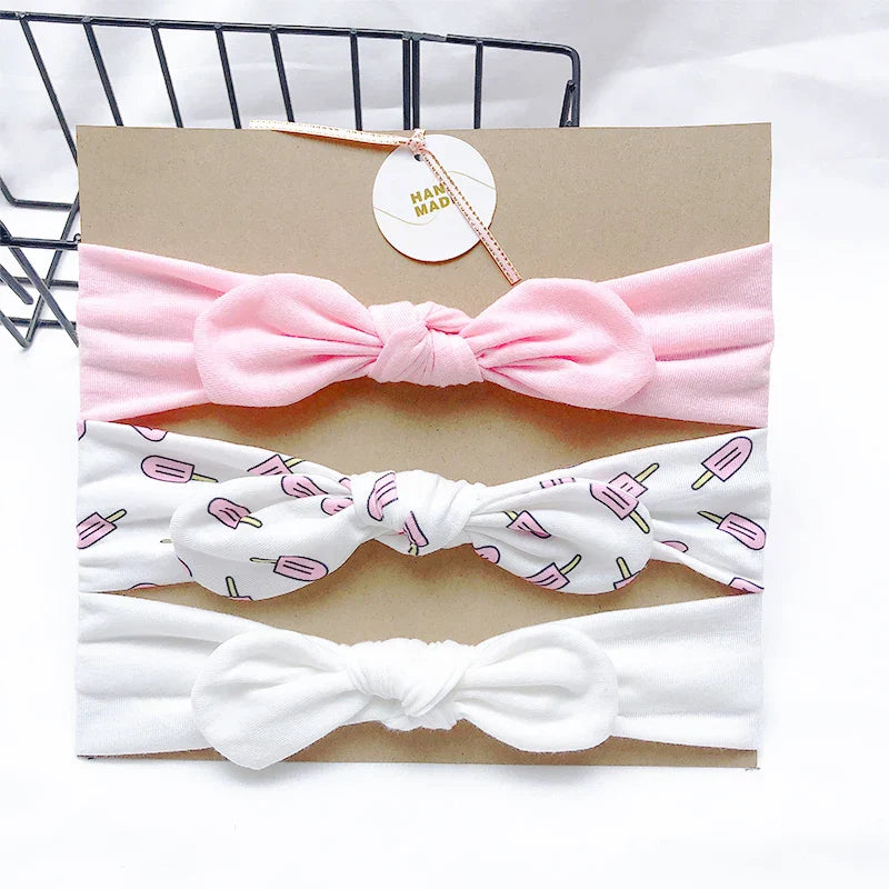 3pcs/lot Solid Nylon baby headband Bow Headbands For