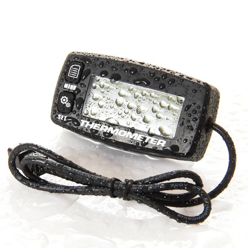 Digital LCD Engine Temperature Gauge OverTemperature Alert with