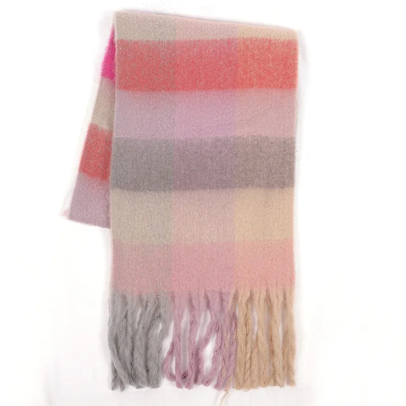 Luxury Brand Women Plaid Scarf Winter Warm Pashmina