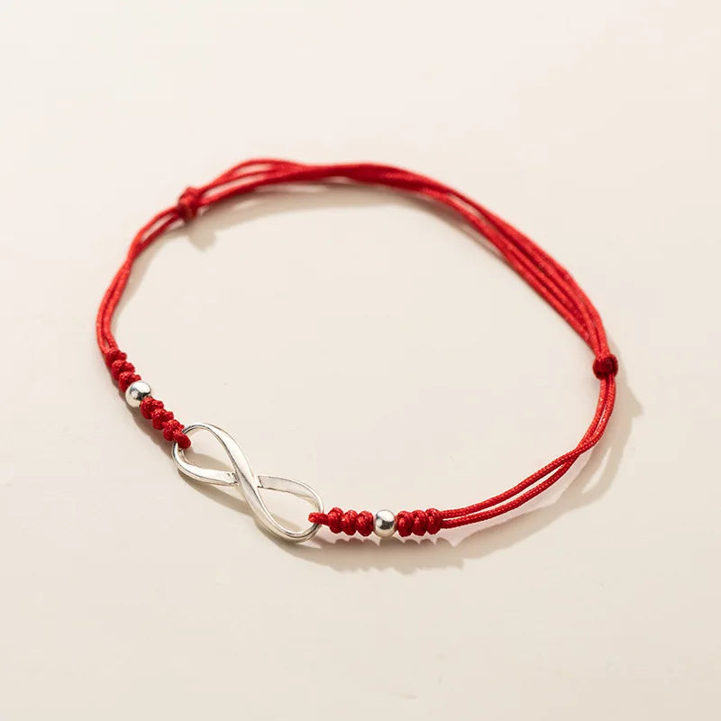 La Monada 925 Silver Eight Infinite Red Rope
