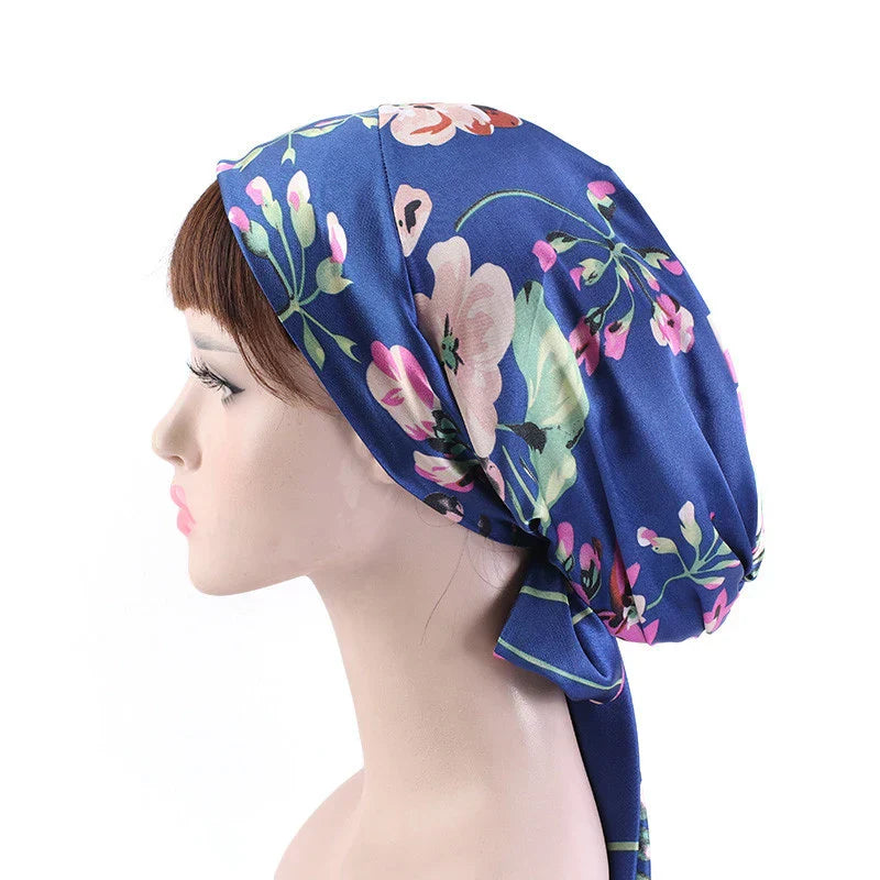 New Women Satin Night Sleeping Cap Head Wrap