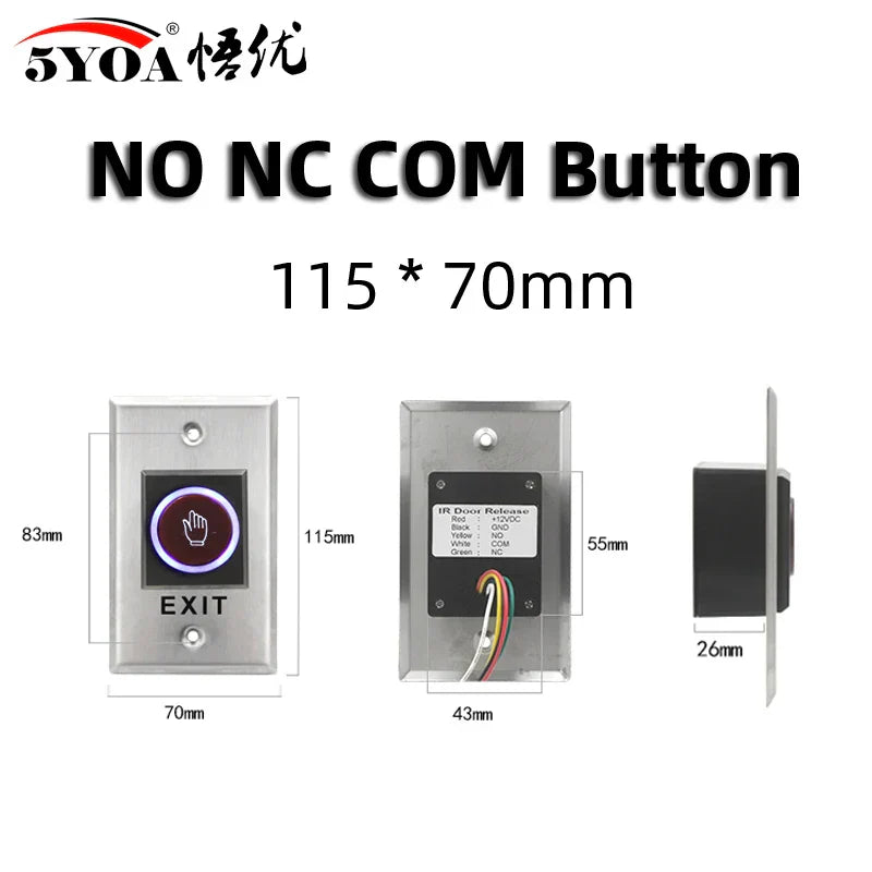 Access Button Door Exit Push Switch No Touch