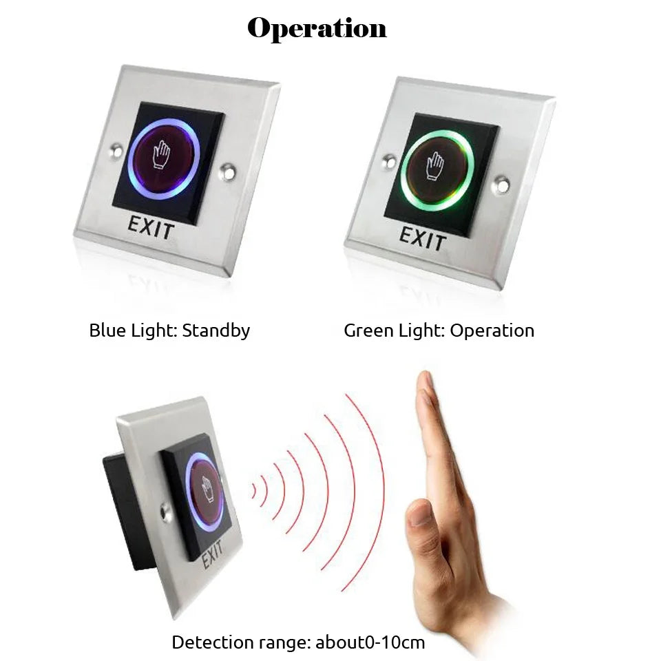 Access Button Door Exit Push Switch No Touch