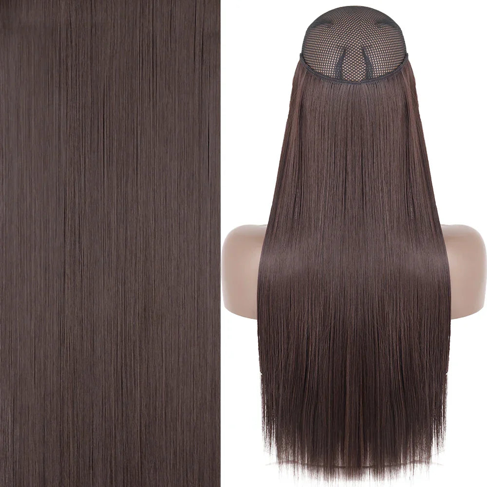 MERISIHAIR Synthetic No Clip Invisible Wire Hair Extensions