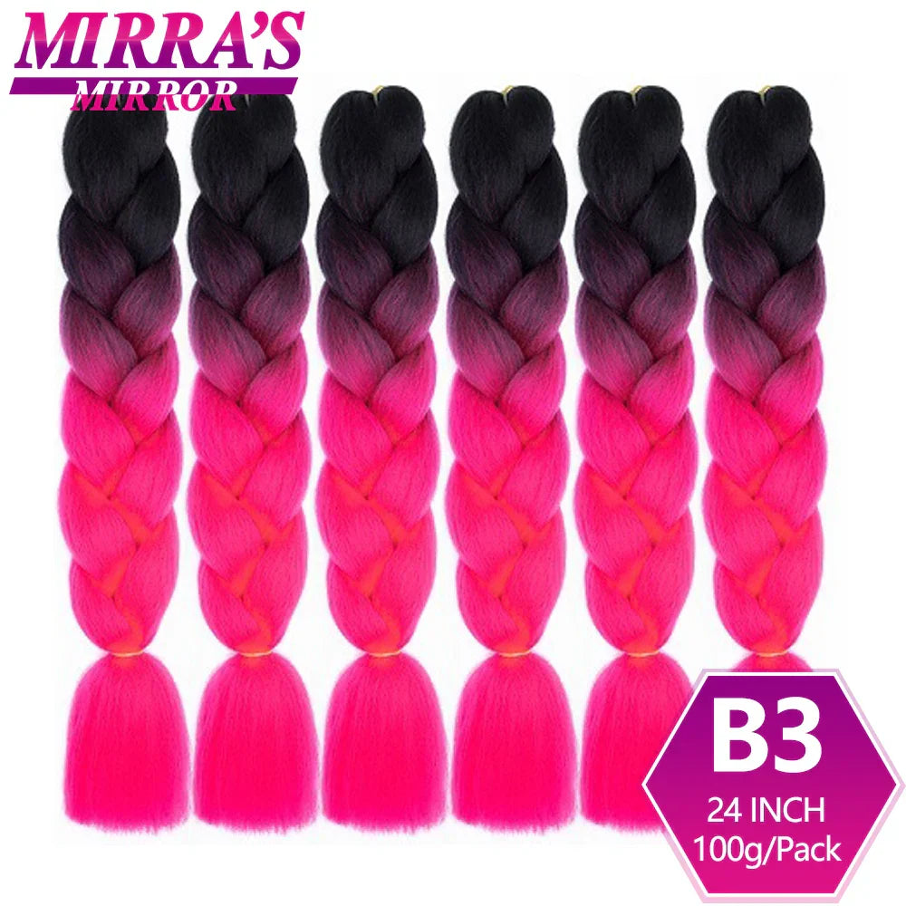 6 Bundle Braiding Hair 24 Inch Synthetic Jumbo