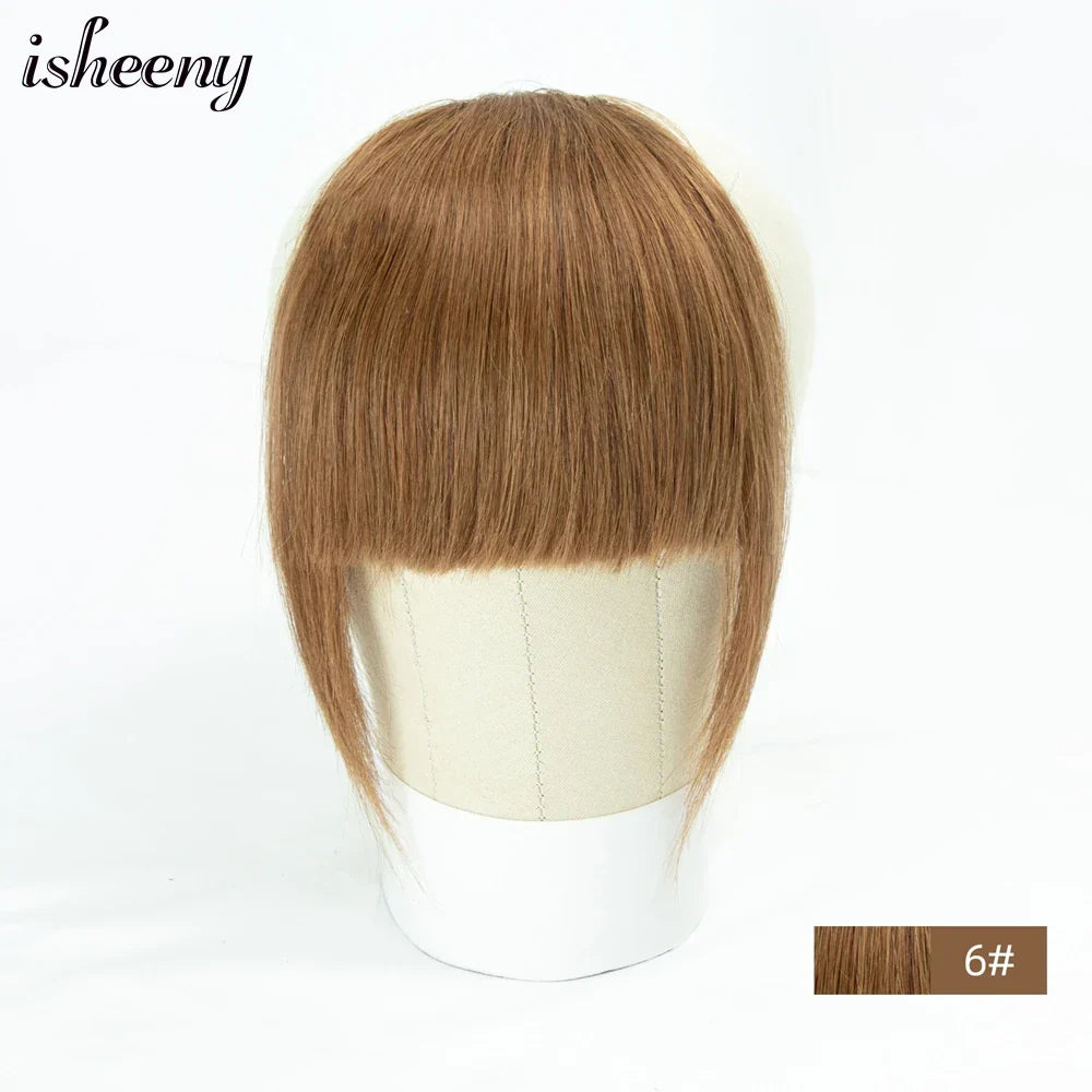 Isheeny Human Hair Bangs 3 Clips In Black