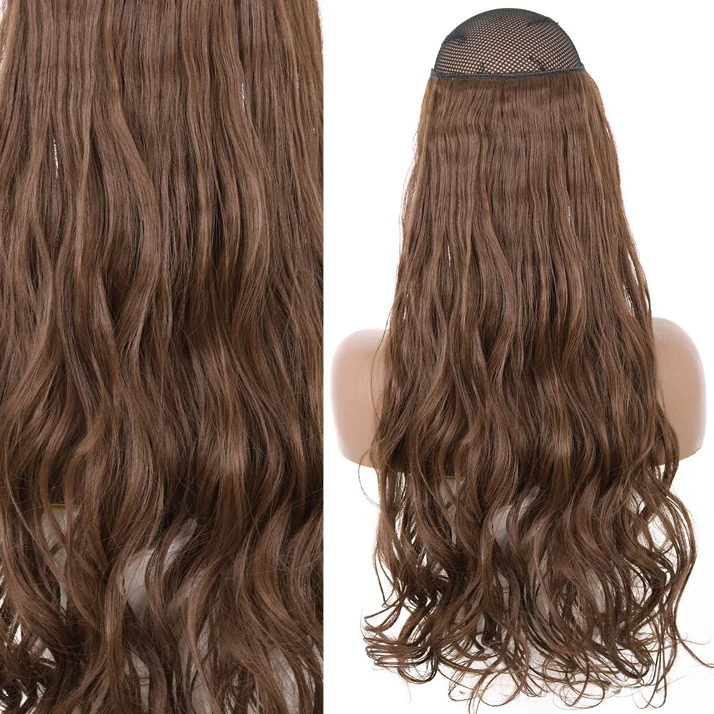 MERISIHAIR Synthetic No Clip Invisible Wire Hair Extensions