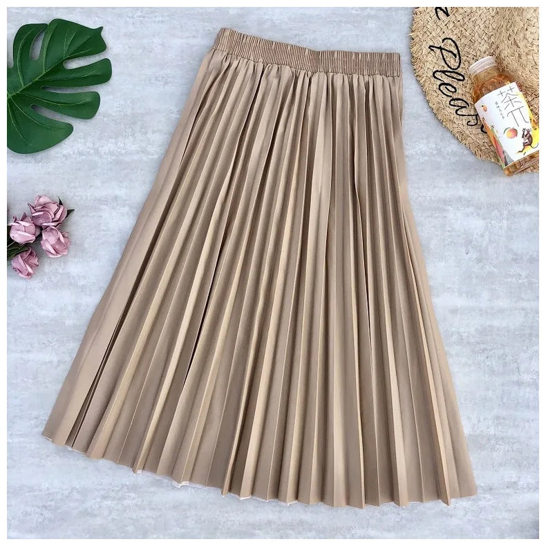 Neophil Ladies Black PU Fur Faux Leather Midi