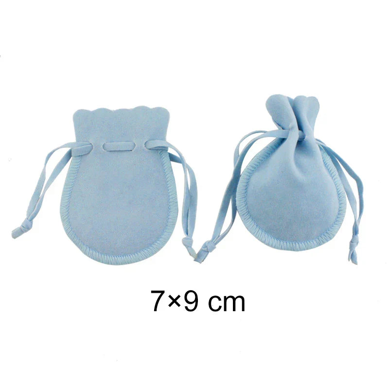 Wedding Bags with Candy Bag Can Custom Logo 50pcs/lot 7×9cm 9×12cm Jewelry Packaging Macarons Drawstring Good Velvet Gift Bags