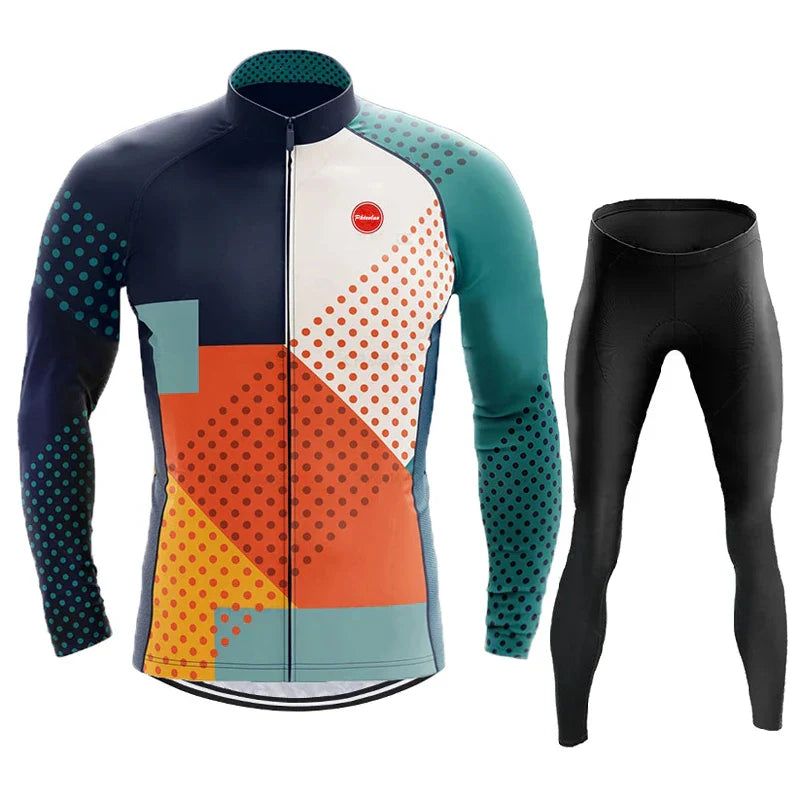 Phtxolue Breathable Long Sleeve Cycling Set Mountain Bike