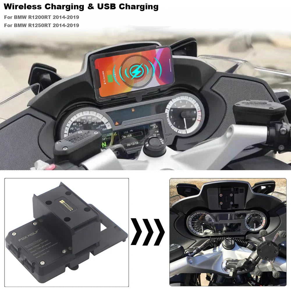 Wireless Charging GPS Navigation Bracket R1250RT Motorcycle Phone