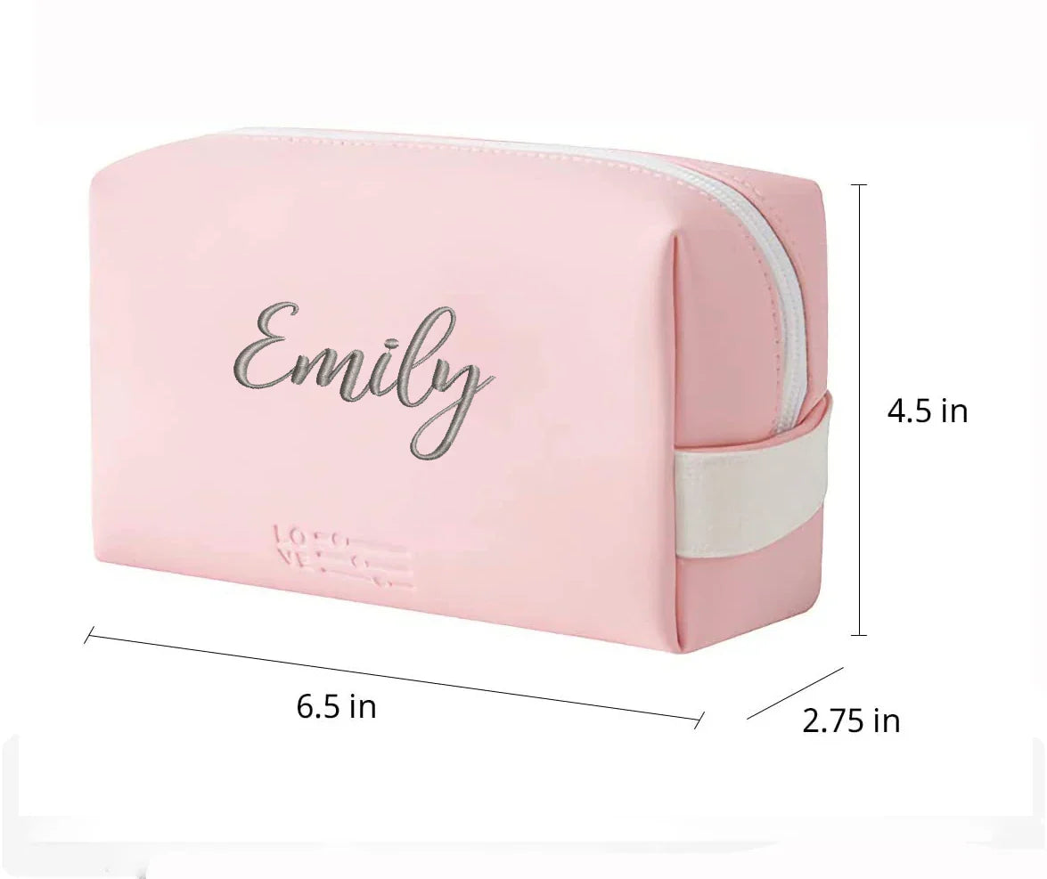 Personalized Travel Makeup Bag Embroidery Protable Cosmetic Bag