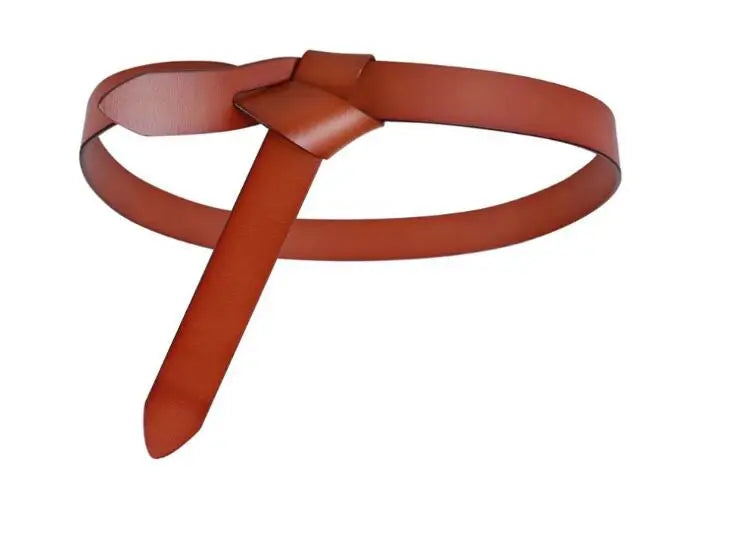 High Quality Long Cowhide Belts Knot Design DIY