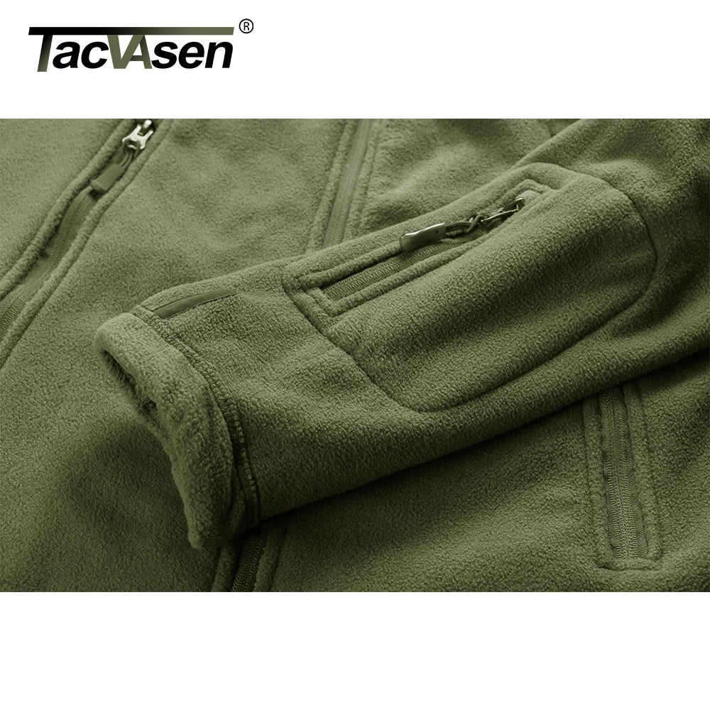 TACVASEN Winter Hooded Fleece Jackets Mens Zipper Pockets
