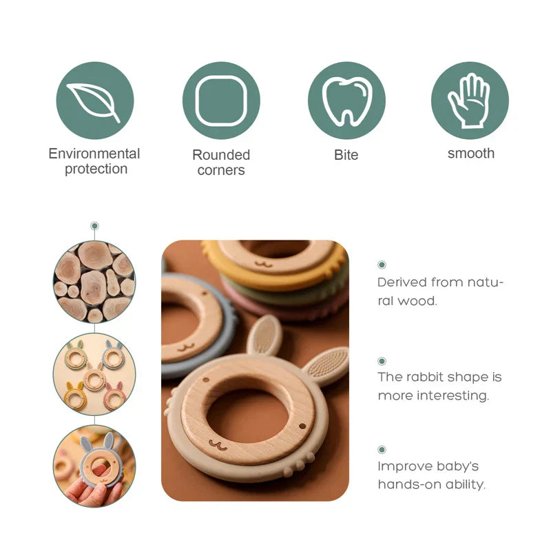 Bite Bites 2pcs/1set Baby Teeth Silicone Cartoon Rabbit