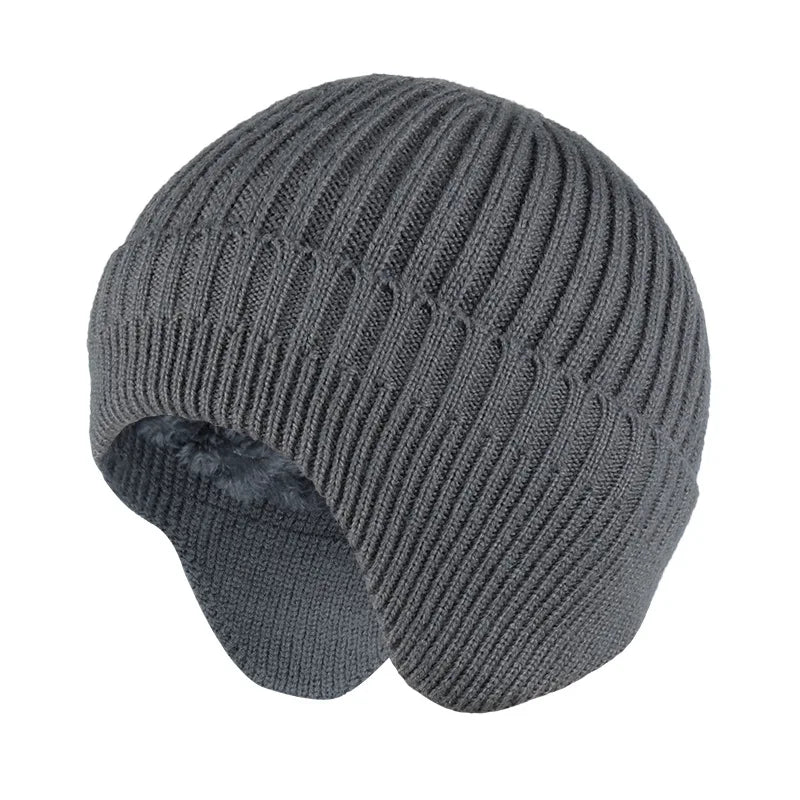 Winter Ears Protected Hats for Men Thicker Beanies