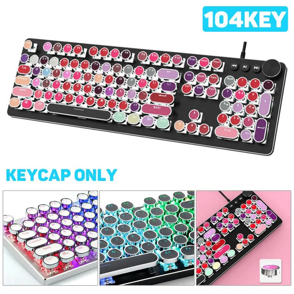 Game mechanical keyboard white punk keycap 104 KEYS