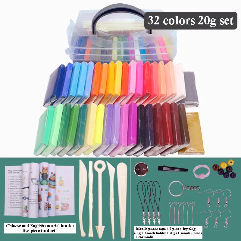 32 Color 3D Clay Plasticine Portable Box New