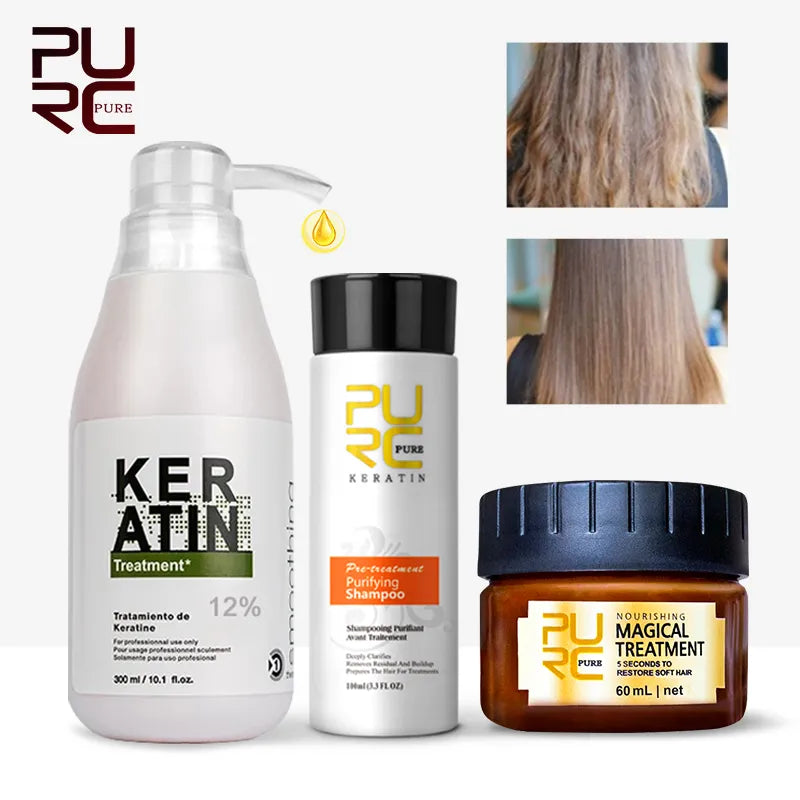 PURC Professional Keratin Hair Treatment Set Brazilian Hair