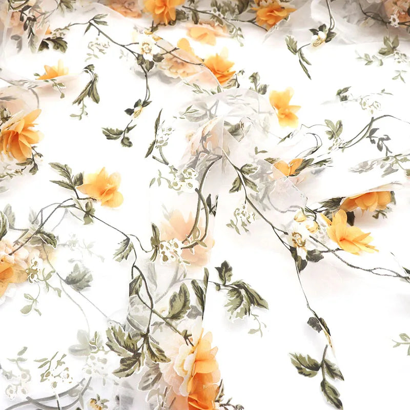 H717 90*140cm Organza Fabric Soluble Shabby Lace for