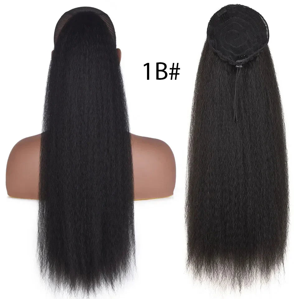 HANNE Yaki Straight Ponytail Hair Extensions For Black