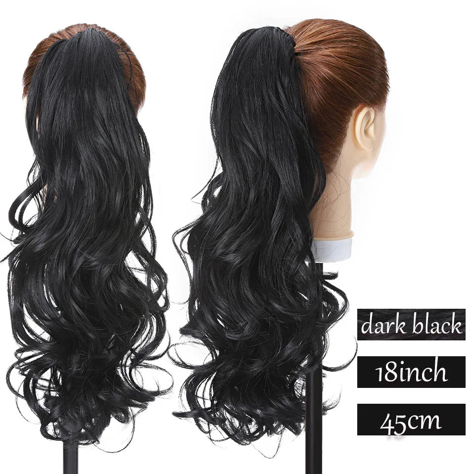 S-noilite Synthetic Long Wavy Fake Ponytail Extension Hair