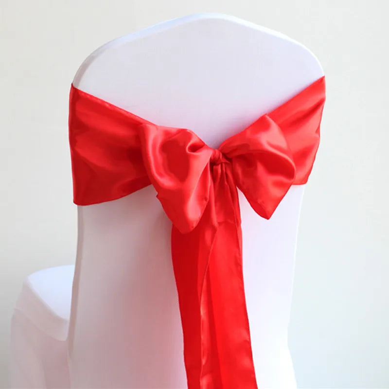 25pcs Rose Gold Satin Chair Bow Sashes Wedding