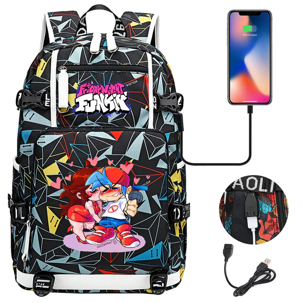 Friday Night Funkin Backpacks For School Multifunction USB
