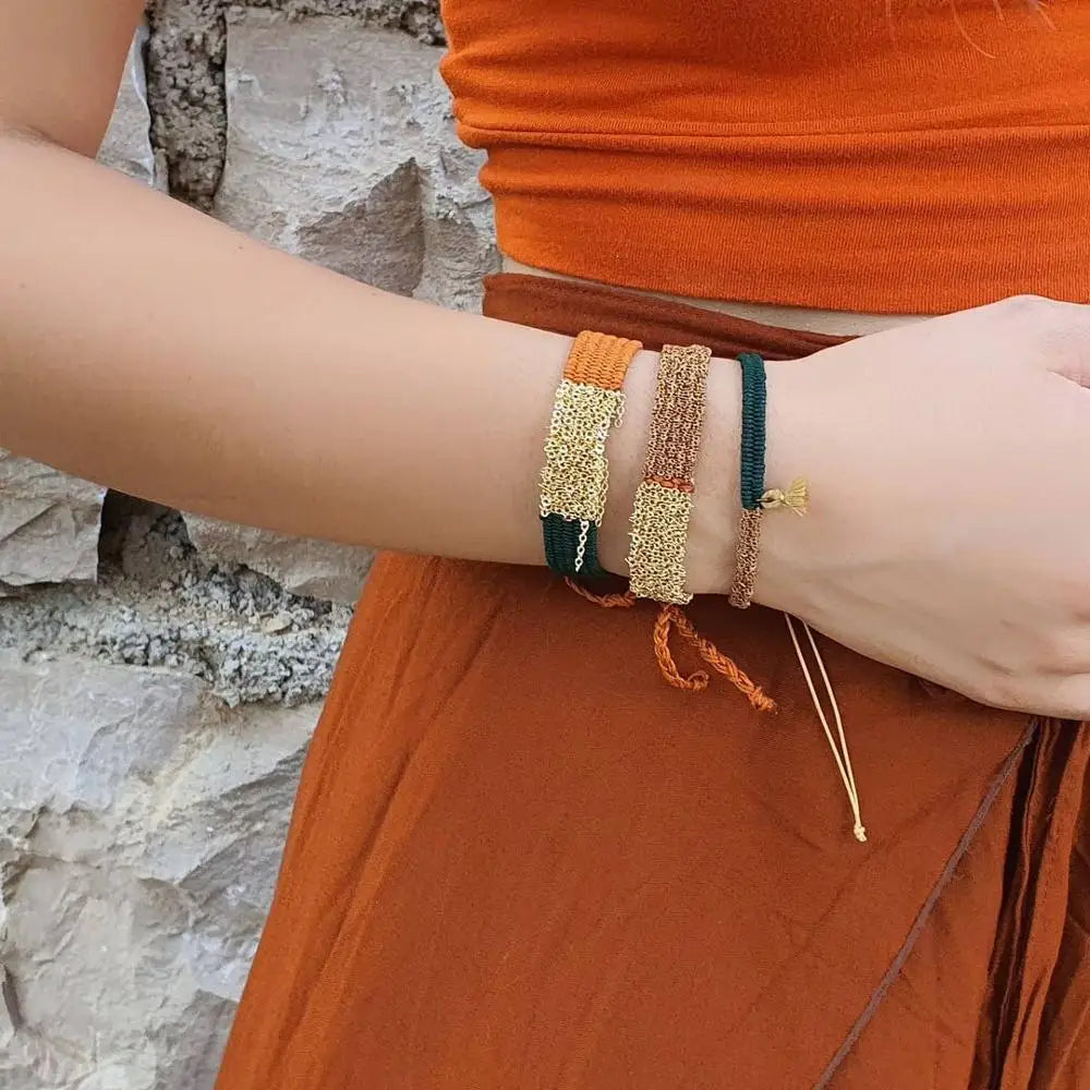 Go2Boho Braided Thread Bracelet for Women Rope Metal