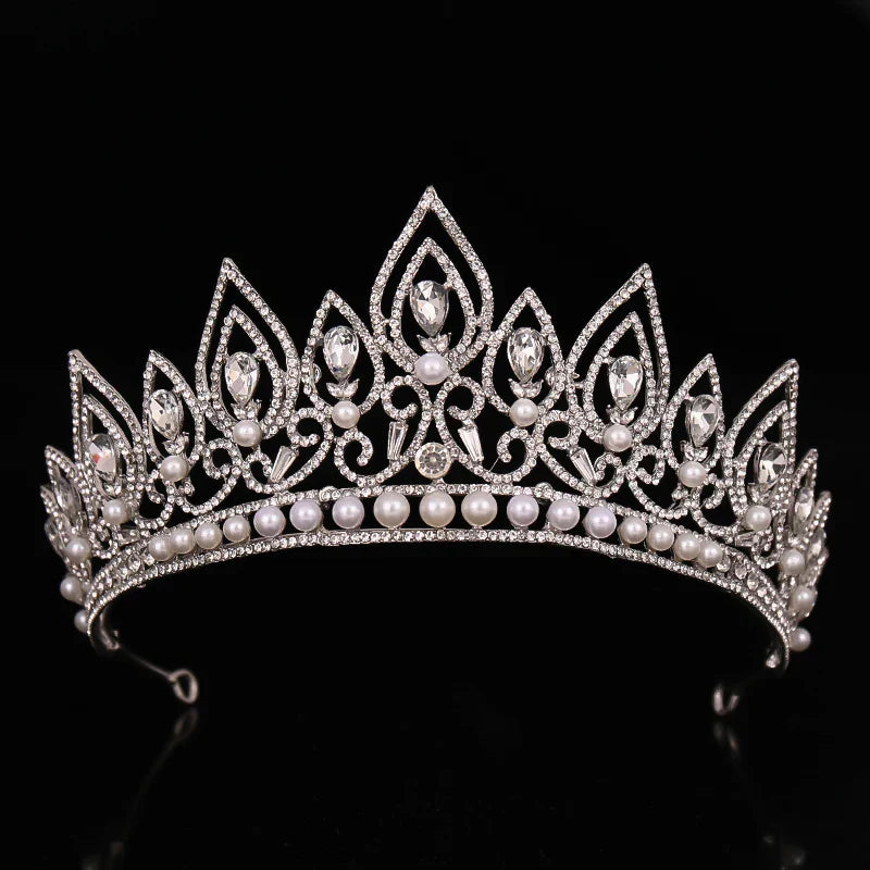 Wedding Crown Gold Silver Color Rhinestone Crystal Diadem