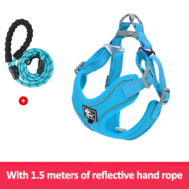 Reflective Vest Harness Leash Adjustable Mesh Vest Dog