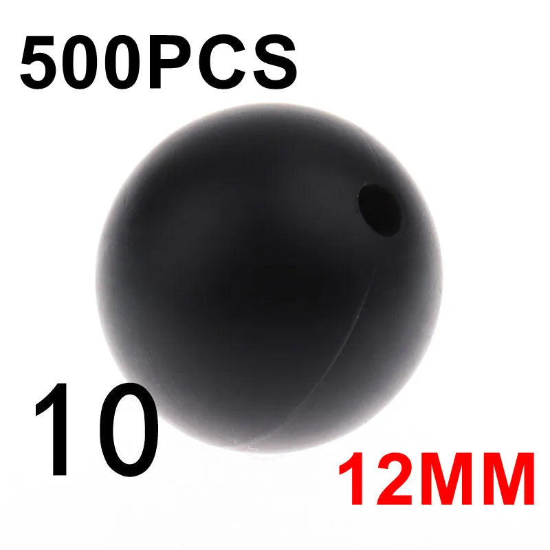 Fkisbox 500pcs 12mm Silicone Round Loose Beads Baby