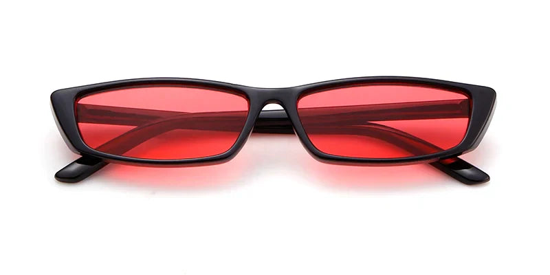Vintage Narrow Rectangle Small Women Sunglasses Ocean Lens