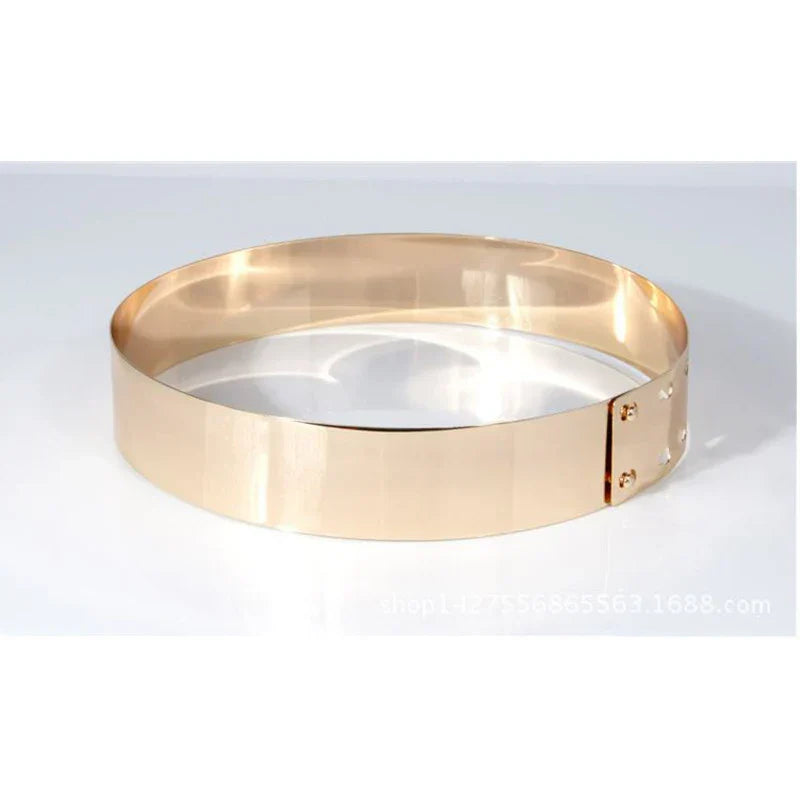 Wide Shinny Metal Wedding Belt Gold & Silver