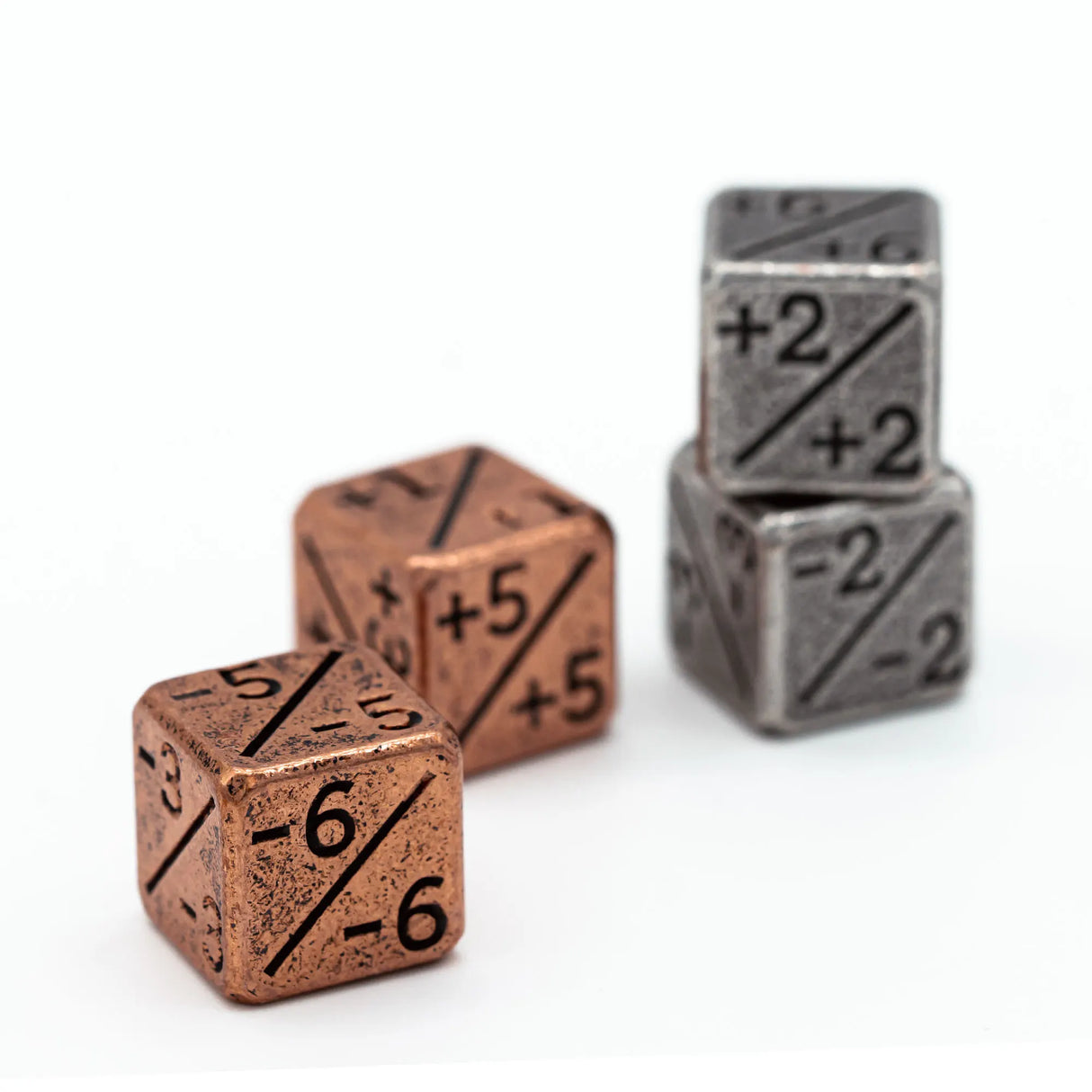 2 Pcs Metal D6 Dice Counters 15MM include
