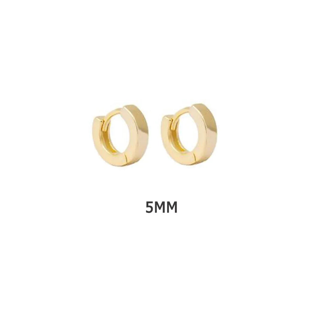 ANDYWEN 925 Sterling Silver Gold Plain 5mm 6mm
