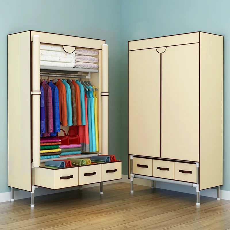 Non-Woven Fabrics Wardrobe Coffee Fabric Closet Portable Folding