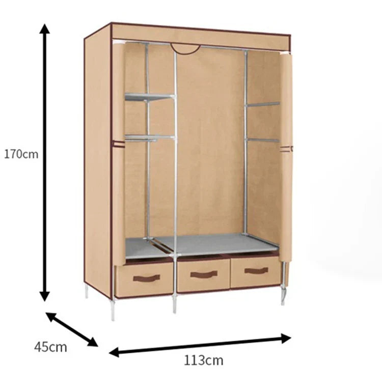 Non-Woven Fabrics Wardrobe Coffee Fabric Closet Portable Folding