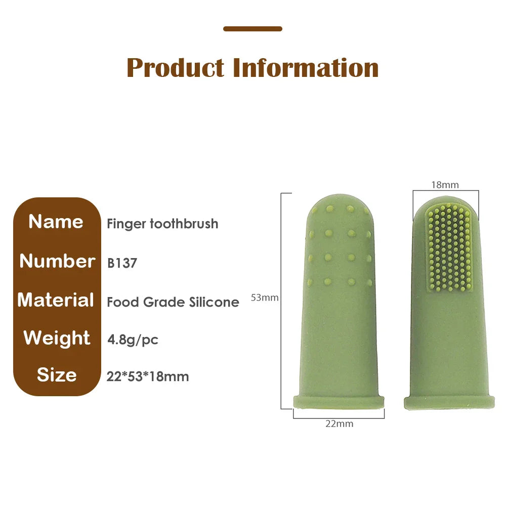 Chenkai 30PCS Baby Soft Finger Toothbrush BPA Free