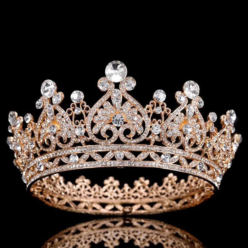 Wedding Crown Gold Silver Color Rhinestone Crystal Diadem